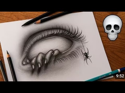 Creepy Drawing / Creepy Eye Drawing Tutorial / Scary Drawing / how to draw creepy eyes