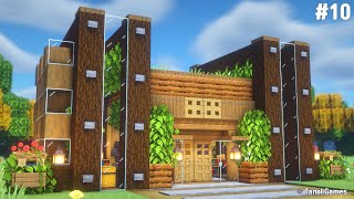 Minecraft | How to Build a Modern wooden house #10