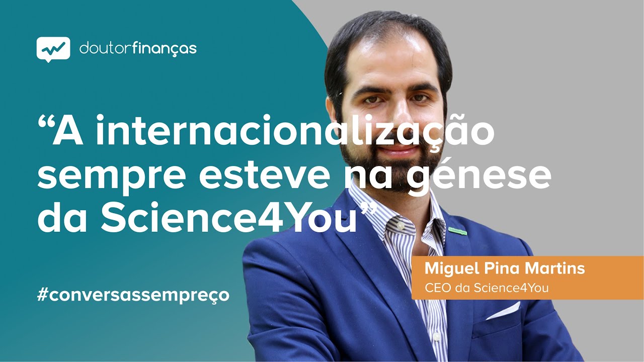 Imagem de um pc onde se vê o programa Conversas sem Preço com a entrevista a Miguel Pina Martins, CEO da Science4You