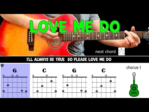 LOVE ME DO - The Beatles - Guitar play along on acoustic guitar with chords & lyrics