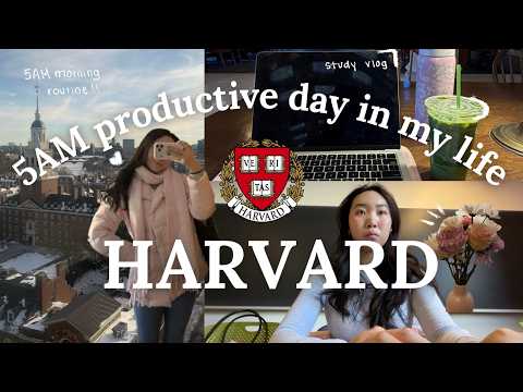 5AM HARVARD PRODUCTIVE DAY IN MY LIFE 📚 study vlog, getting back into routine, motivation