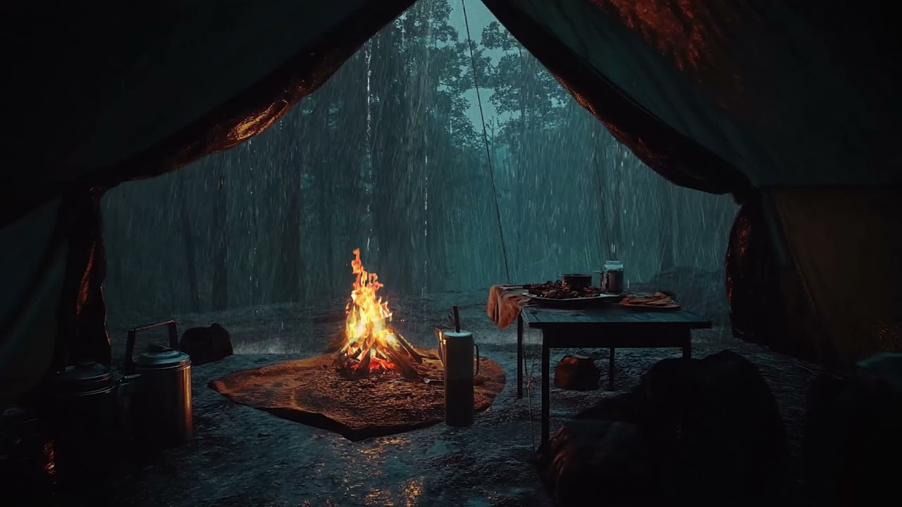 Relax In A Tent At Night | Stop Worrying And Fall Asleep Instantly With Rain Sounds While Sleeping