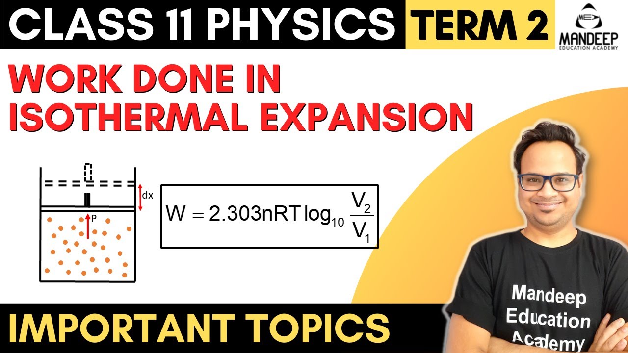 Work Done In Isothermal Reversible Expansion Of An Ideal Gas Derivation Class 11 Physics Term 2