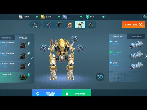 ivory Ravana Cryo with 3 max Over Drive in FFA War Robots 2021