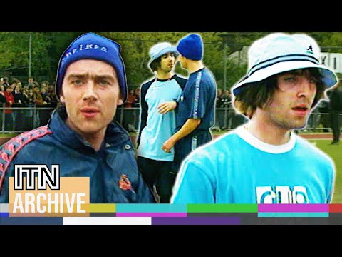 Oasis vs Blur Football Match - Liam Gallagher Squares Up to Damon Albarn (1996)