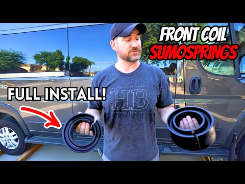 Installing Front Coil Sumosprings on our Van - SuperSprings | Ram Promaster Van | Bob & Hillary