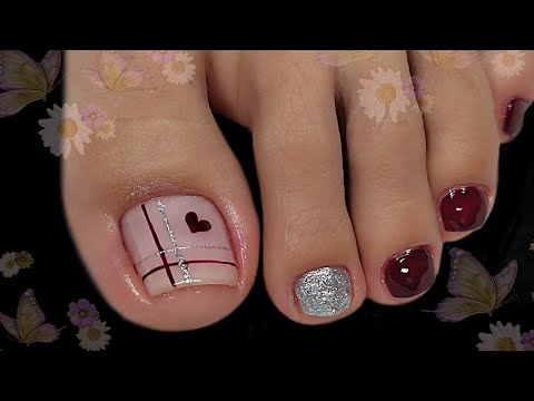 DISEÑO DE UÑAS SENCILLAS Y ELEGANTES | UÑAS PAR PIES DECORADAS