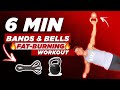 6 Minute Resistance Band & Kettlebell Workout To Burn Fat At Home | BJ Gaddour