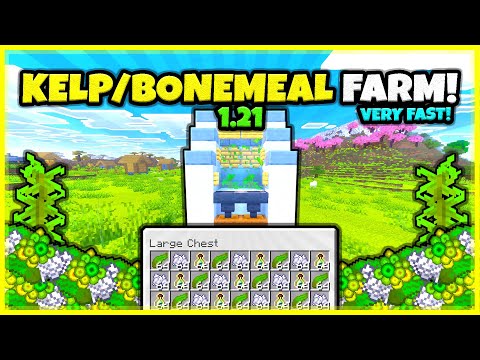 BEST BONEMEAL/KELP FARM! (VERY FAST!) In Minecraft Bedrock 1.21