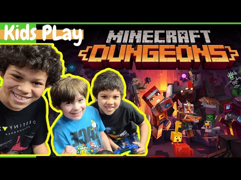 Kids Play Minecraft Dungeons!