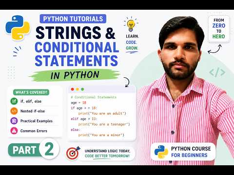 Python Strings Conditional Statements Part 2 If If Else Elif Nested If Python Tutorial