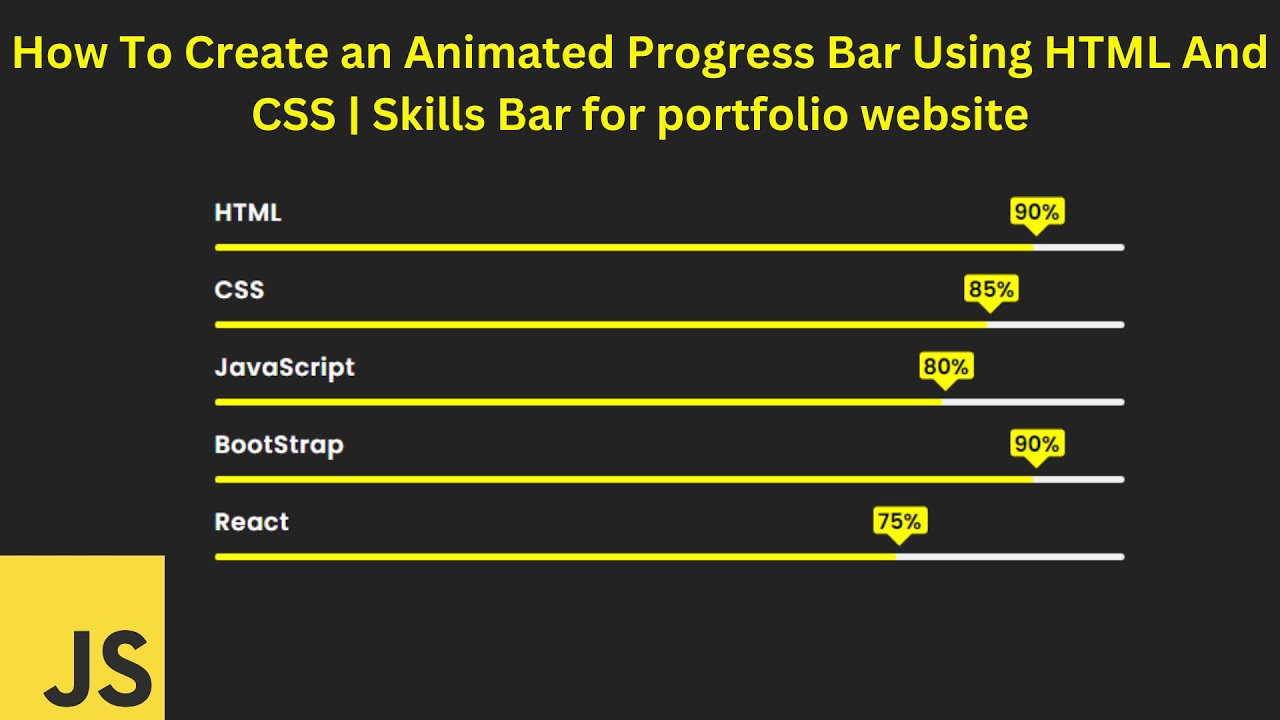Learn How To Create An Animated Progress Bar In HTML And CSS | Skills Bar for portfolio website