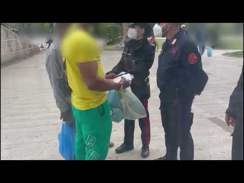 Roma, le Forze dell'Ordine na Piazza Vittorio Emanuele II e nei giardini Nicola Calipari