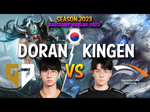 GEN Doran vs HLE Kingen - Doran TRYNDAMERE vs Kingen VOLIBEAR Top - Patch 13.19 KR Ranked