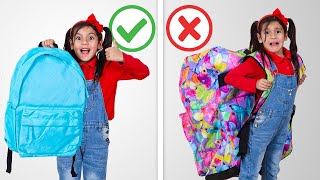 Ellie and Charlotte Giant Backpack Blunders at School