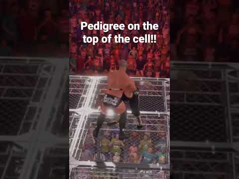 Triple H Pedigree Cactus Jack on Top of the Cell!! #wwe2k22 #HIAC #TripleH #CactusJack #wwe #Shorts