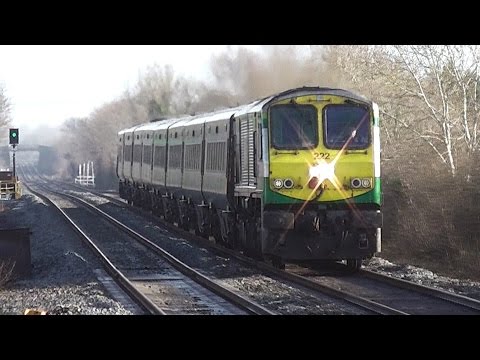 IE 201 Class Loco + Mk4 Intercity train - Monasterevin Station, Kildare