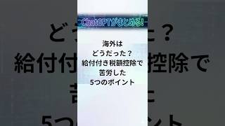 海外はどうだった？給付付き税額控除で苦労した5つのポイント#給付付き税額控除 #税制改革 #減税 #社会保障 #日本経済 #イギリス #アメリカ #物価高対策 #政治 #経済ニュース