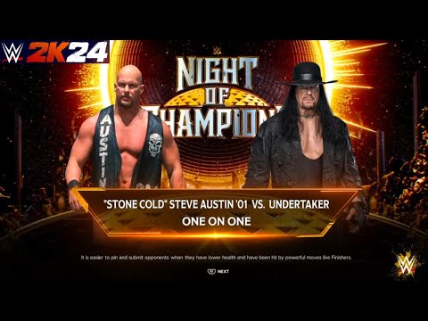 Full Match WWE 2K24 The Undertaker Vs Stone Cold Steve Austin WWE2K24 Full GamePlay Match in Hindi