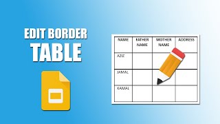 How to edit table borders in google slides