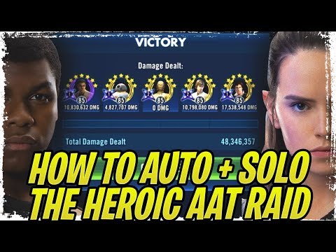 How to AUTO + SOLO Heroic AAT Raid with Finn Zeta or Jedi Training Rey! | Galaxy of Heroes