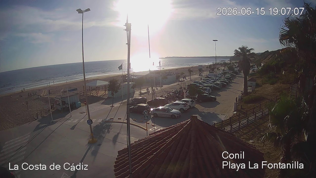 Live webcam view of Fontanilla Beach & Promenade, Conil