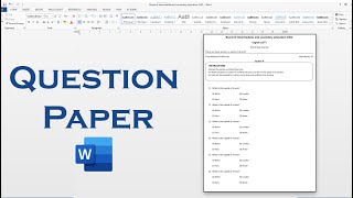 Creating multiple choice question paper for English subject in ms word