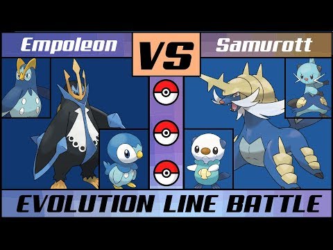 EMPOLEON vs. SAMUROTT - Water Starter Battle (Pokémon Sun/Moon)