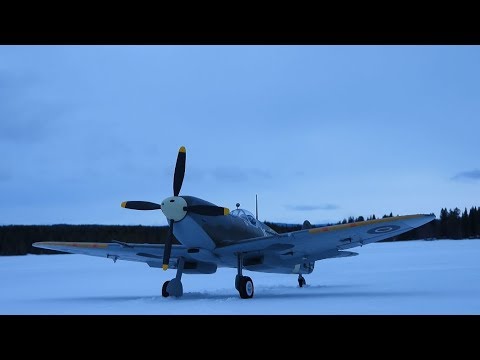 FlightLine Spitfire Mk.IX 1200mm (47") Wingspan - PNP Maiden Flight On Ice