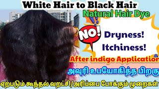 White Hair to Black Hair/Mix Henna & Indigo/NO Scalp ITCHINESS or DRYNESS after INDIGO application