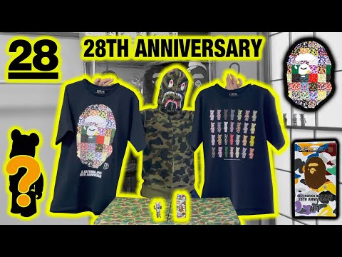 Bape 28th Anniversary Collection Review!!! (Bape Tee & Bearbrick)