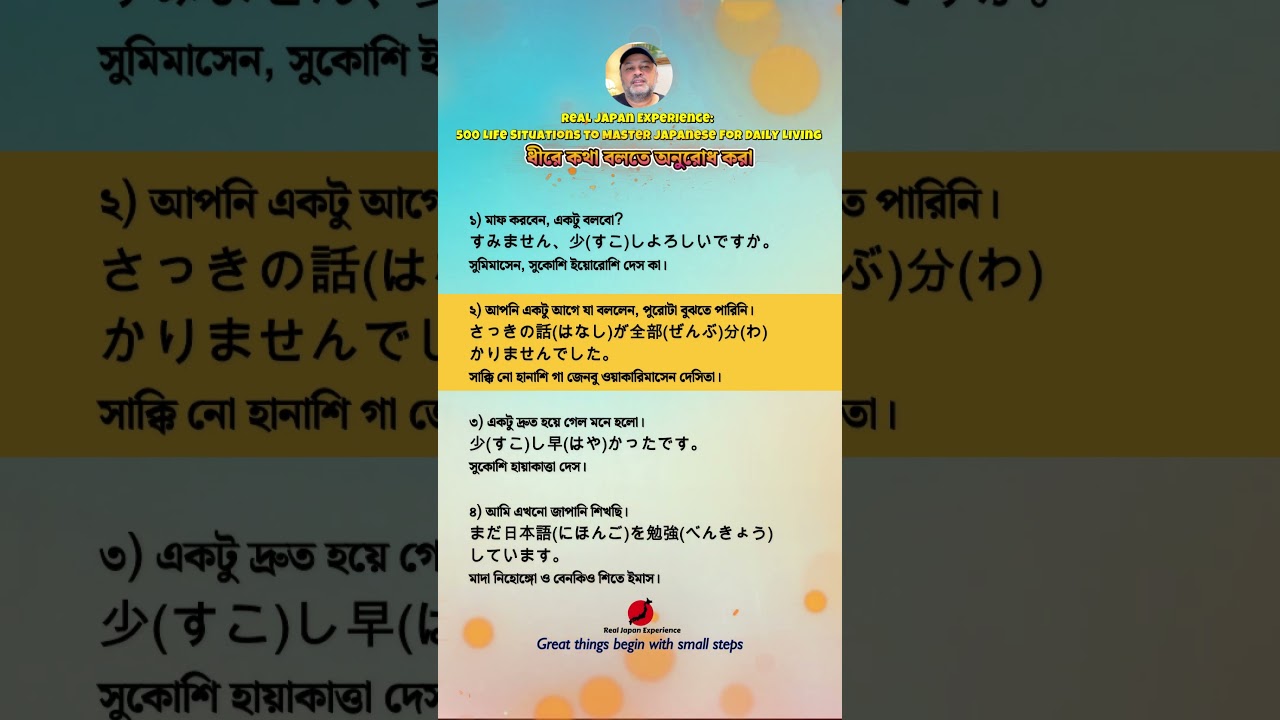 Real Japan Experience – 500 Life Situations to Master Japanese | Day 17 (In Bangla)