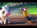 Moana - Heihei Best Moments | The Dumbest Chicken