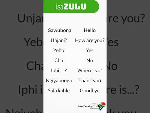 Zulu for Beginners #zulu #languagelearning #africanlanguages #education #learnzulu