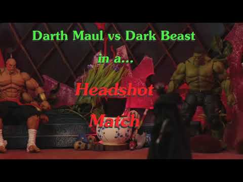 Darth Maul vs. Dark Beast - Headshot Match - STOP MOTION - (Hulk, Goro, Squidward)