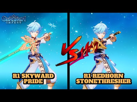 CHONGYUN: R1 SKYWARD PRIDE VS R1 REDHORD STONETHRESHER! (COMPARISON) | Genshin Impact