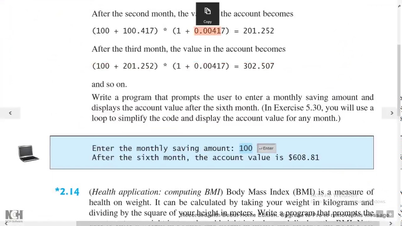 Introduction To Java Programming   Exercise 2 13a