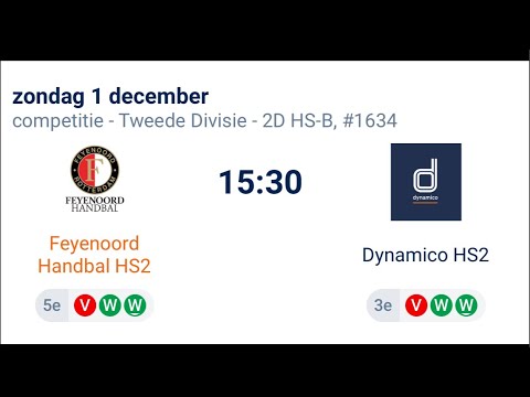 Feyenoord handbal HS2 - Dynamico HS2