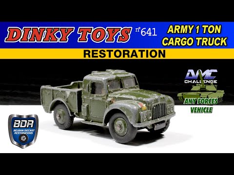 Dinky Toys n°641 Army 1 Ton Cargo Truck Diecast Restoration (DMC Challenge November 23)