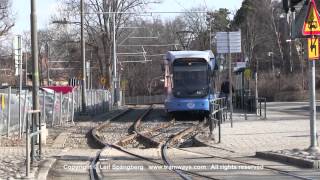 preview picture of video 'SL Tram Nockebybanan, Alléparken, Stockholm'