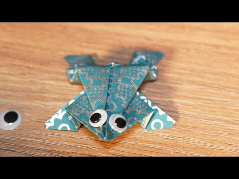 Origami-Frosch basteln – er hüpft wirklich!