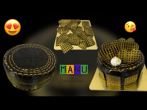 Luxurious Gold Chocolate Cake | Designer Cake from Manu Bakers Rohini | Chocolate Art Masterpiece