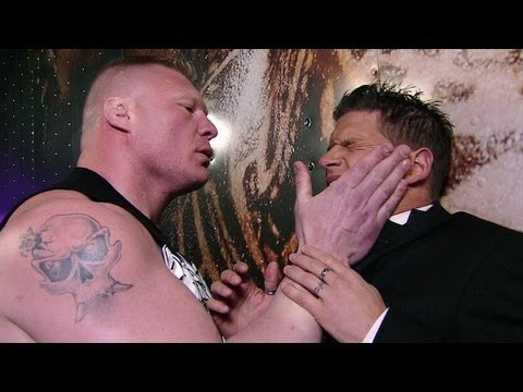 Brock Lesnar ruthlessly assaults Josh Mathews: Raw, April 23, 2012