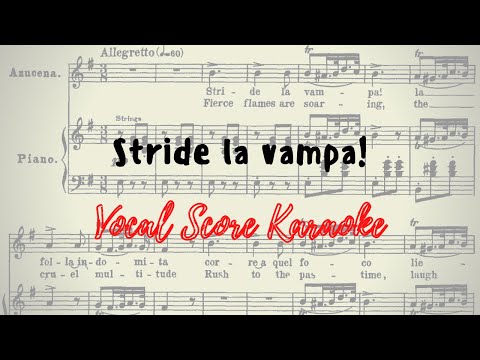 Stride la vampa Vocal Score Karaoke Il Trovatore Verdi