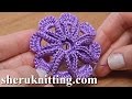 Crochet 8-petal 3D Flower Tutorial 5 3D Blume häkeln ...