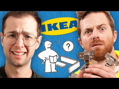 Part of a video titled The Try Guys Build Ikea Furniture Without Instructions - YouTube