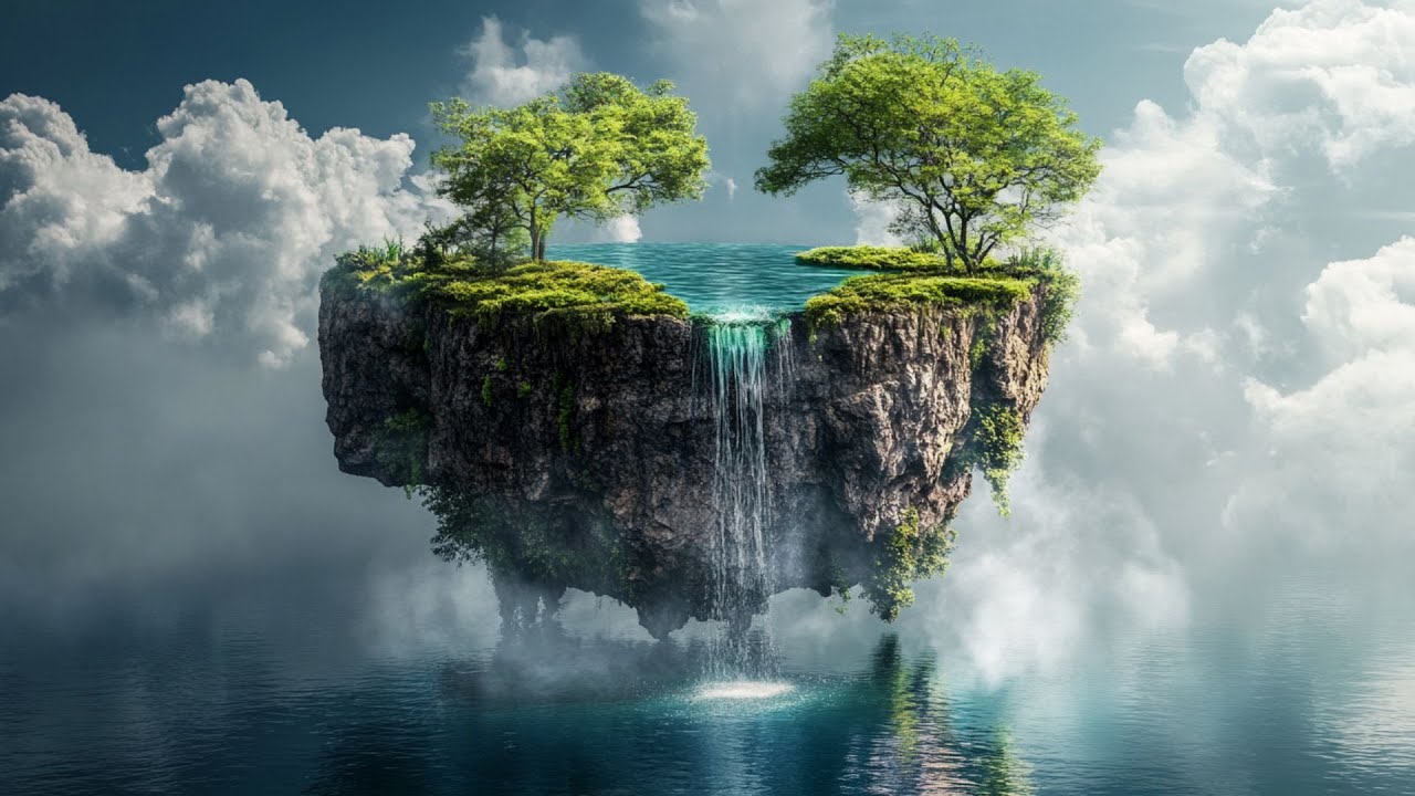 Majestic Waterfall & Mountain Landscape | Stunning High-Resolution Nature Wallpaper | MidJourney Art