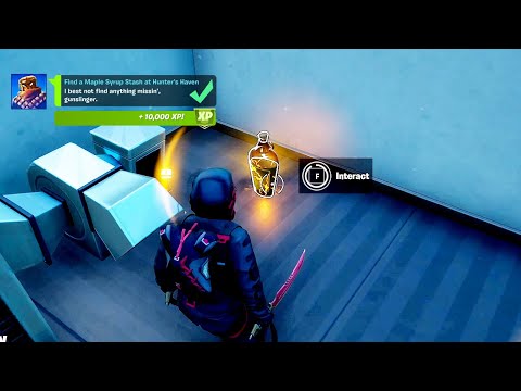 Find a Maple Syrup Stash at Hunter's Haven Location  - Season 5 Quick Challenge - Maple Syrup Stash