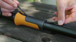 How to change the rope in the Fiskars tree pruner UPX86