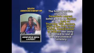 Genevieve Beda Laurent ~ Short Obituary